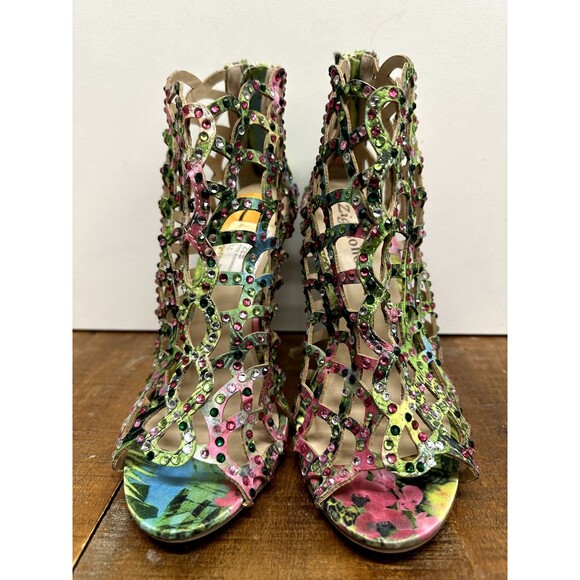 Zigi Soho Duran women size 7 open toe strappy stiletto multicolor heel sandals - Picture 2 of 10